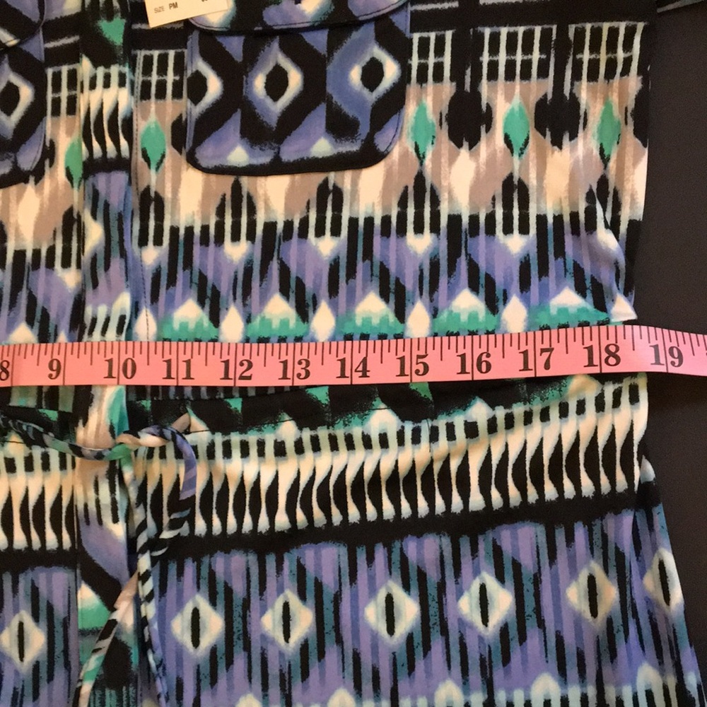 New NWT Turquoise Shirt Dress Stretch PM PL Navy - Picture 16 of 16